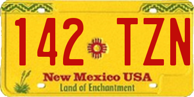 NM license plate 142TZN