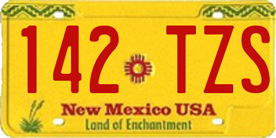 NM license plate 142TZS