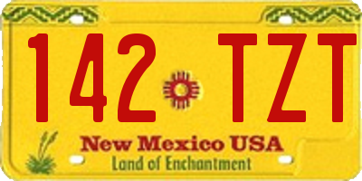 NM license plate 142TZT