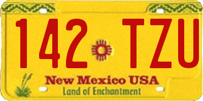 NM license plate 142TZU