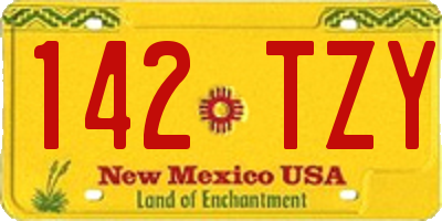 NM license plate 142TZY