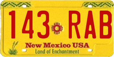 NM license plate 143RAB