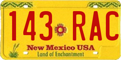 NM license plate 143RAC