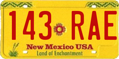 NM license plate 143RAE