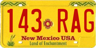 NM license plate 143RAG