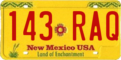 NM license plate 143RAQ