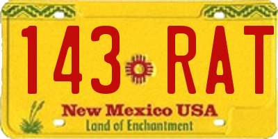 NM license plate 143RAT