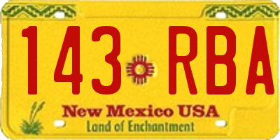 NM license plate 143RBA