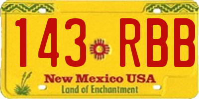 NM license plate 143RBB