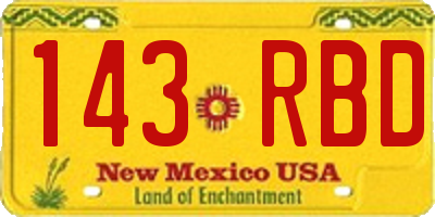 NM license plate 143RBD