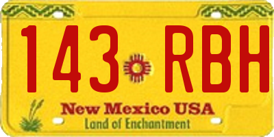 NM license plate 143RBH