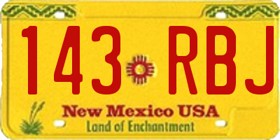 NM license plate 143RBJ