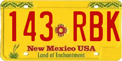 NM license plate 143RBK