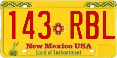 NM license plate 143RBL