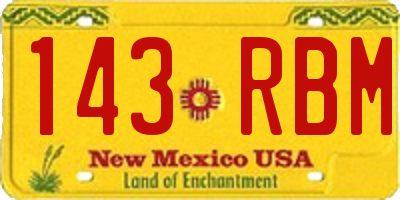 NM license plate 143RBM