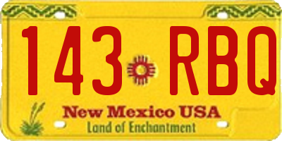 NM license plate 143RBQ