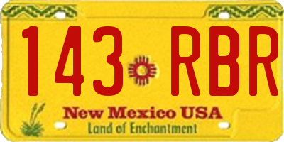 NM license plate 143RBR