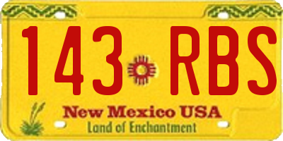 NM license plate 143RBS