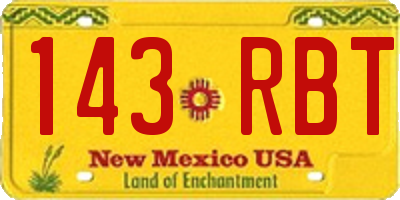 NM license plate 143RBT