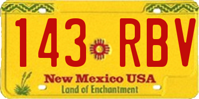 NM license plate 143RBV