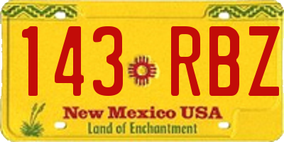 NM license plate 143RBZ