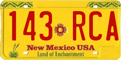 NM license plate 143RCA