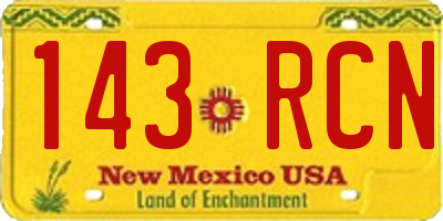 NM license plate 143RCN