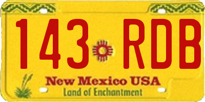 NM license plate 143RDB