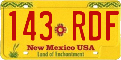 NM license plate 143RDF