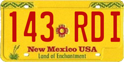 NM license plate 143RDI