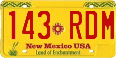 NM license plate 143RDM