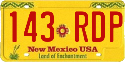 NM license plate 143RDP