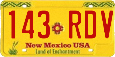 NM license plate 143RDV
