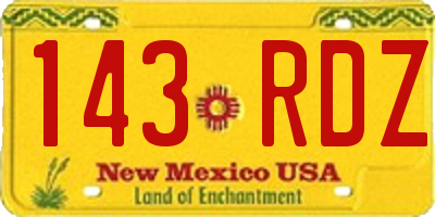 NM license plate 143RDZ