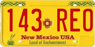 NM license plate 143REO