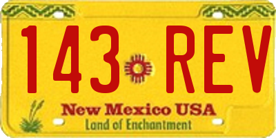 NM license plate 143REV