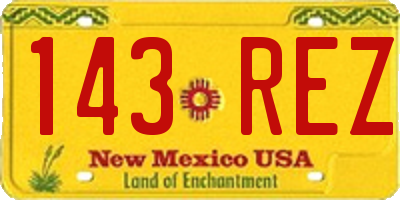 NM license plate 143REZ