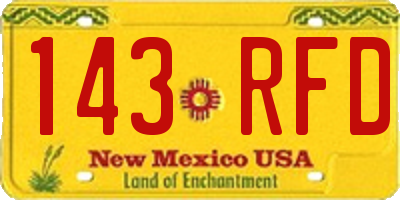 NM license plate 143RFD