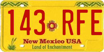 NM license plate 143RFE
