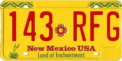 NM license plate 143RFG