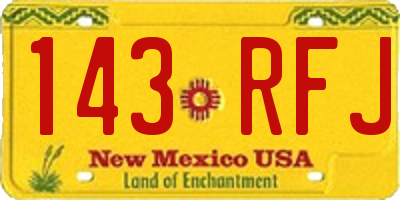 NM license plate 143RFJ