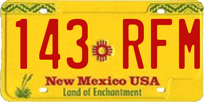 NM license plate 143RFM