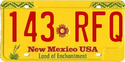 NM license plate 143RFQ