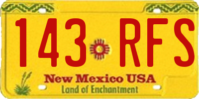 NM license plate 143RFS