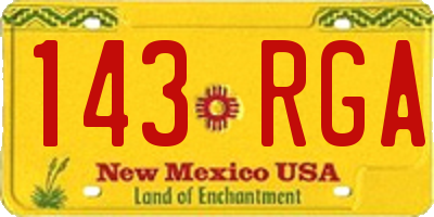 NM license plate 143RGA
