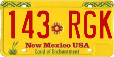NM license plate 143RGK