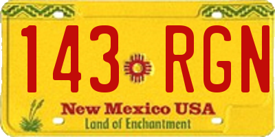 NM license plate 143RGN