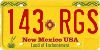 NM license plate 143RGS