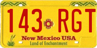 NM license plate 143RGT