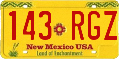 NM license plate 143RGZ
